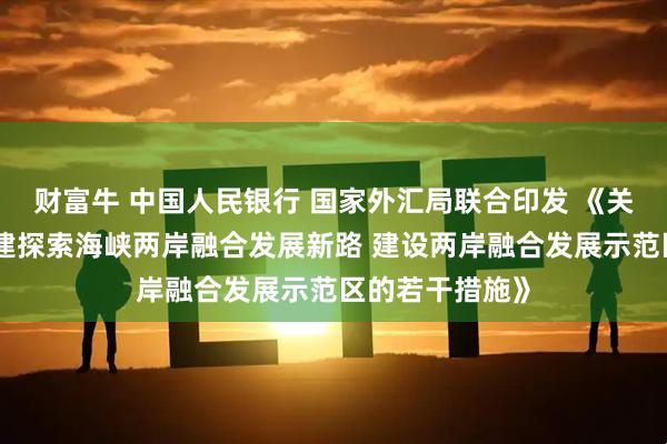 财富牛 中国人民银行 国家外汇局联合印发 《关于金融支持福建探索海峡两岸融合发展新路 建设两岸融合发展示范区的若干措施》